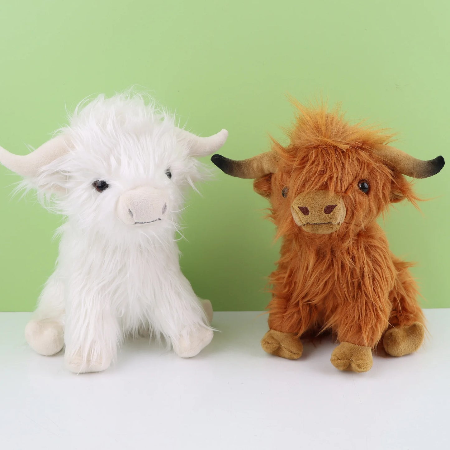 Kawaii Simulation Highland Cow Animal Plush Doll | Soft Stuffed Cream Highland Cattle Plush Toy | Kyloe Plushie Gift for Kids | Alo Trendy