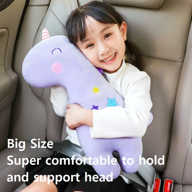 Car Safety Belt Cover Baby Seat Belt Protector Neck Cushion Sleeping Head Support Unicorn Cute Pillow Belt For Children Girl Boy | Alo Trendy