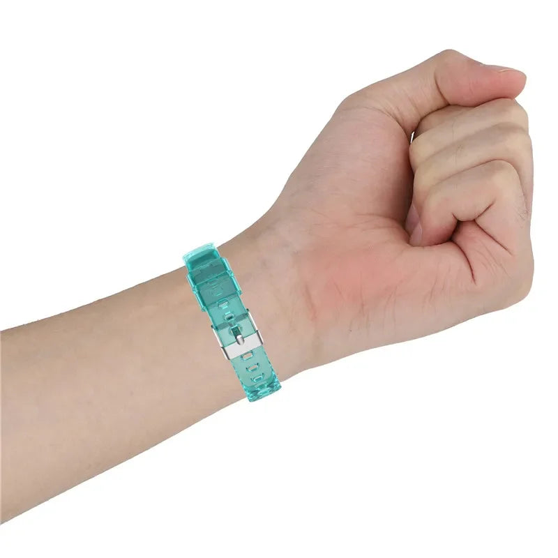 Clear Straps for Fitbit Ace 2 3 Bands | Silicone Bracelet for Fitbit Luxe, Inspire 2, Inspire HR Smartwatch | Crystal Sport Correa