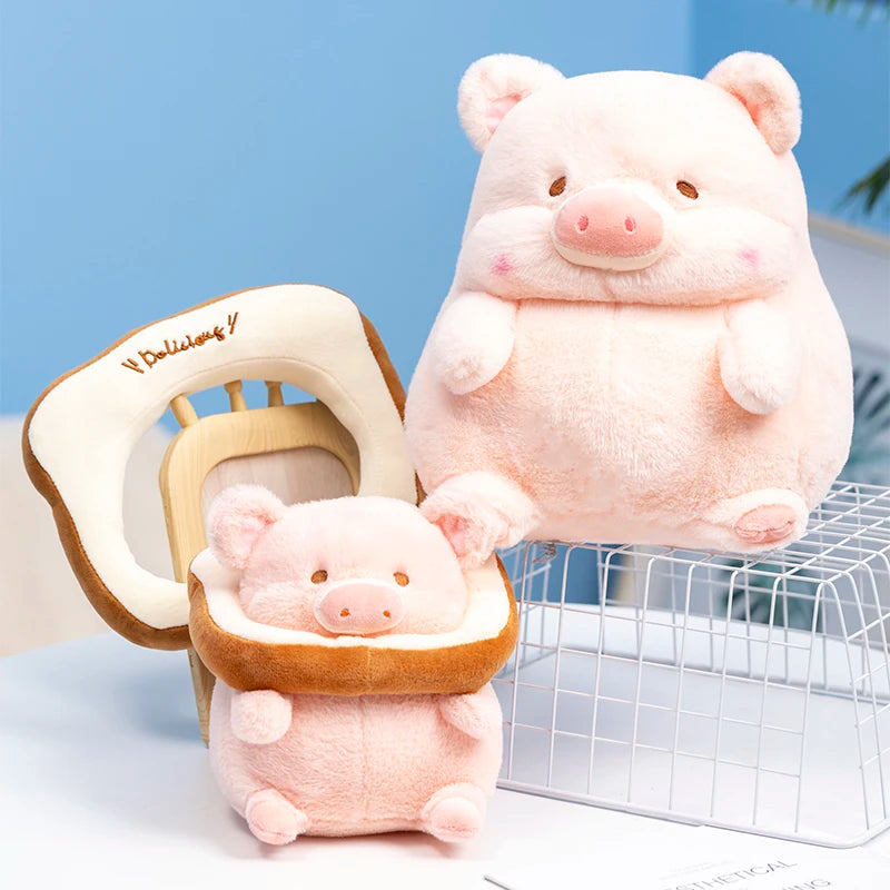 Lulu Pig Bread Plush Kawaii Toy | Cute Stuffed Soft Toast Animal Plushie Doll | Adorable Anime Peluche for Children & Girlfriend | Perfect Birthday Gift