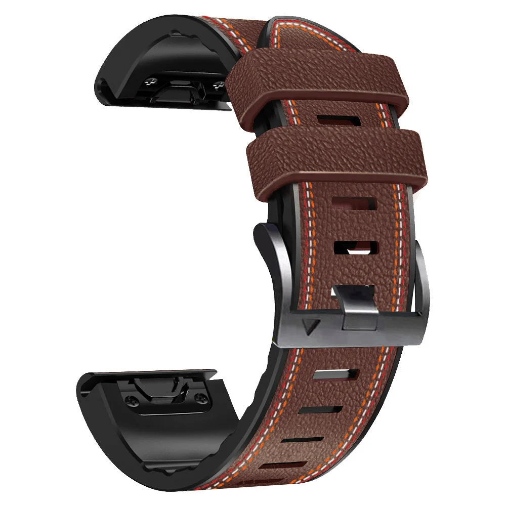 22 26MM Leather+Silicone Watch Band Straps For Garmin Fenix 7X 7 6X 6 Pro 5X 5 Epix Gen 2 Smartwatch Easyfit Wristbands Bracelet