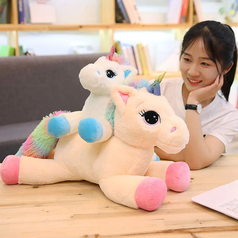 Large Cute Cartoon Unicorn Plush Toys 1 pcs 40-80cm | Soft Stuffed Animal Horse Pillow for Girls | Perfect Home Decor and Lover Gift | 2 Styles Available