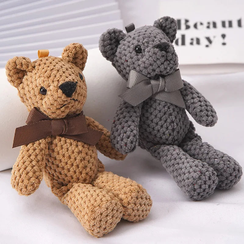 1pcs 15CM Bear Stuffed Plush Toy | Cute Baby Dress Key Pendant | Adorable Doll Gifts for Birthday, Wedding, Party Decor