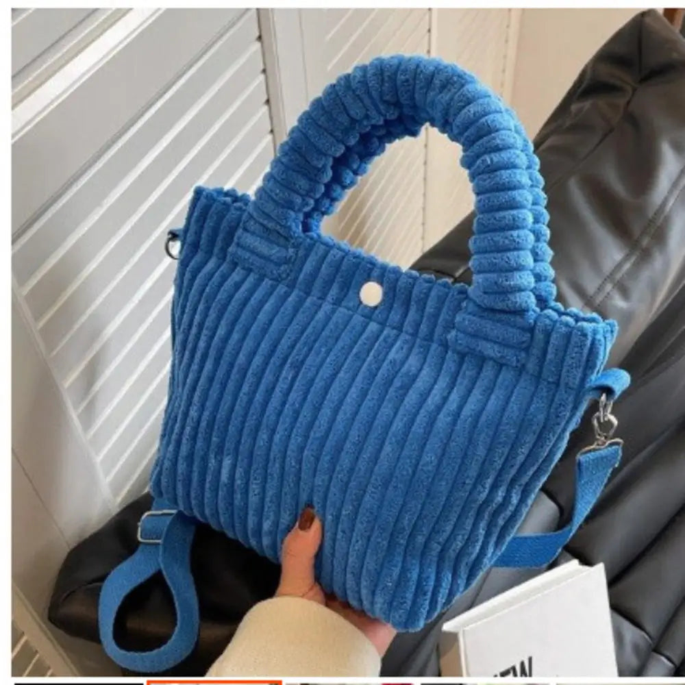 Winter Lamb Plush Handbag Women Bags Fashion Korean Large Capacity Wrist Bag Clutch With Handle Females Shopping Bag Bucket Tote