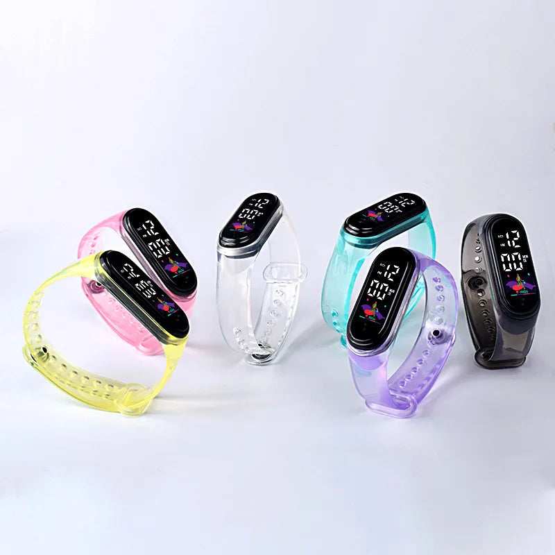 Candy Color Transparent Kids Watches for Boys and Girls | Sports Silicone LED Digital Watch | Fashion Bracelet Birthday Gift