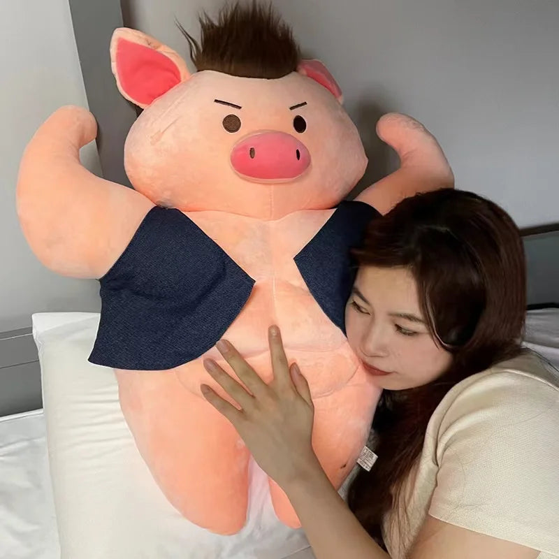 Simulation Funny Muscle Pig Wear Sunglasses Sleeping Accompany Pillow Boyfriend Plushie Throw Pillow Anime Soft Toys for Girls | Alo Trendy