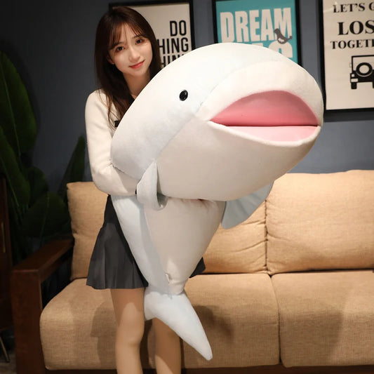 Creative Giant Whale Plush Toys | Cute Soft Lying Shark Pillow Sleeping Cushion Stuffed Animal Dolls for Children Kids | 55/70/120cm | Alo Trendy