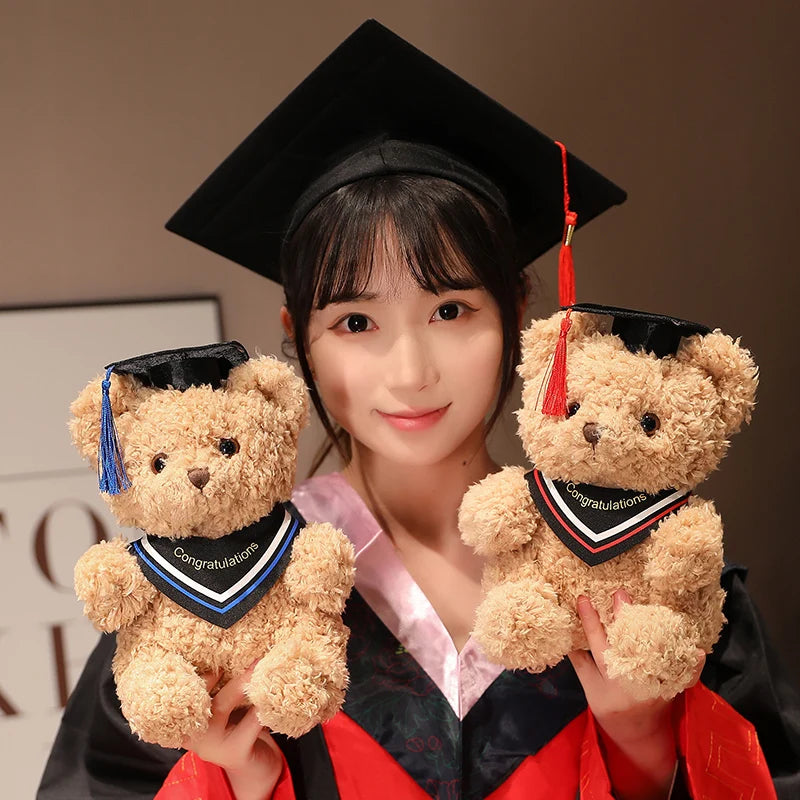 New Graduation Teddy Bear Plush Toy Cute Stuffed Animals Teddy Bear with Doctoral Cap Plushies Soft Kids Toys for Girls Gifts | Alo Trendy