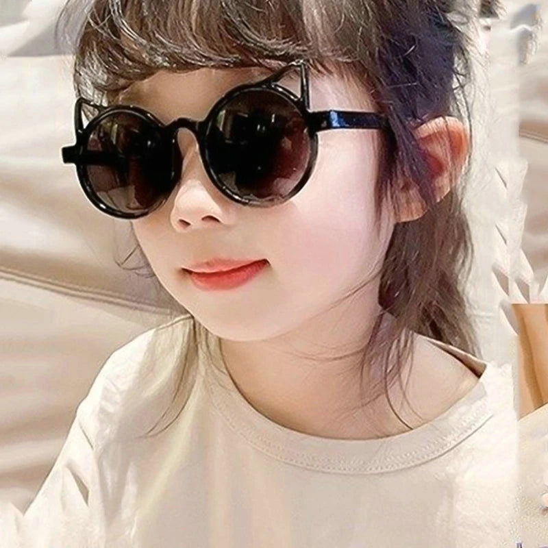 Girls Boys Cute Animal Cartoon Ears Sunglasses | Outdoor Sun Protection for Children | Lovely Vintage Classic Kids' Sunglasses