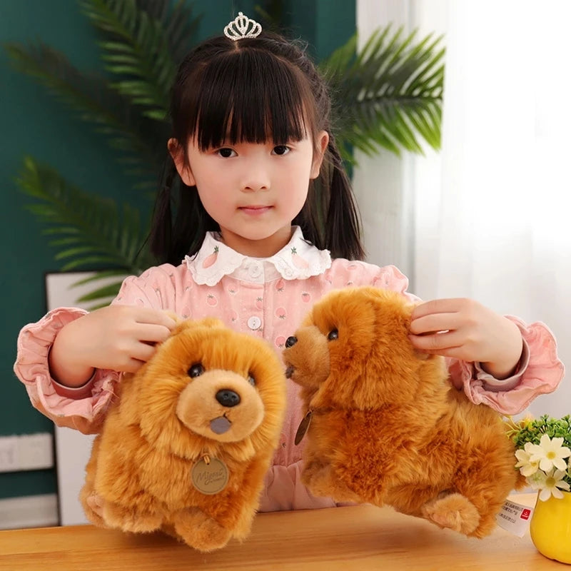 1pc 30cm Kawaii Fluffy Chow Chow Plush Toy | Cute Lifelike Puppy Dog Doll Soft Toys | Birthday Gifts For Boy Girls | Alo Trendy