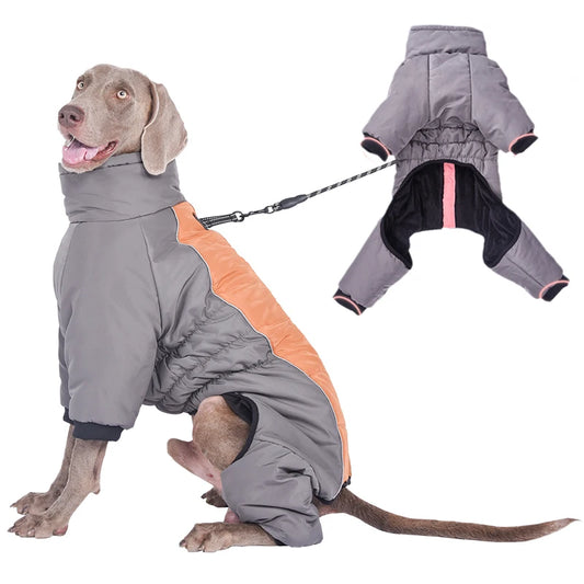 Waterproof Big Dog Rompers Jumpsuit for Medium Large Dogs Winter Thicken Pet Overalls Greyhound Labrador mascotas Suit Clothes