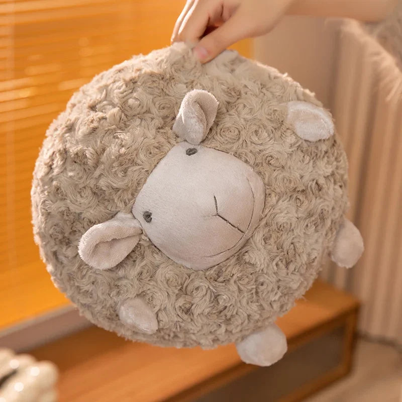 Adorable Round Sheep Plush Toy | Soft Stuffed Animal Fluffy Lamb Doll | Cute Pillow for Baby, Kids, and Girls | Ideal Birthday Gift