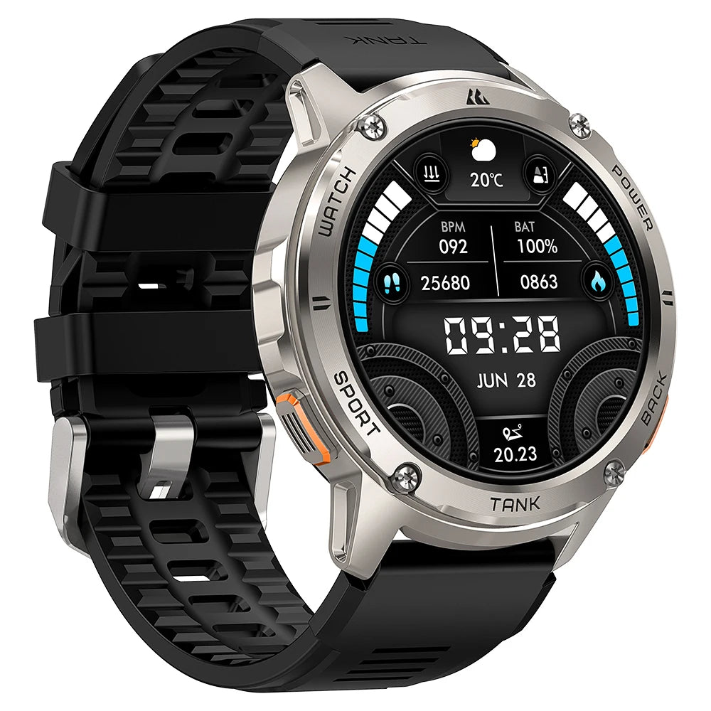 Smartwatch for Men and Women | Rugged Military Digital Electronic Bluetooth Waterproof Watch