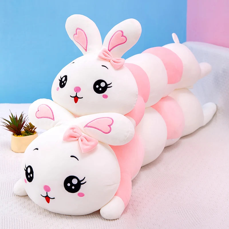 130cm Cute Soft Caterpillar Rabbit Plush Toys | Office Nap Stuffed Animal Pillow | Home Comfort Cushion Christmas Gift Doll Kids | Alo Trendy