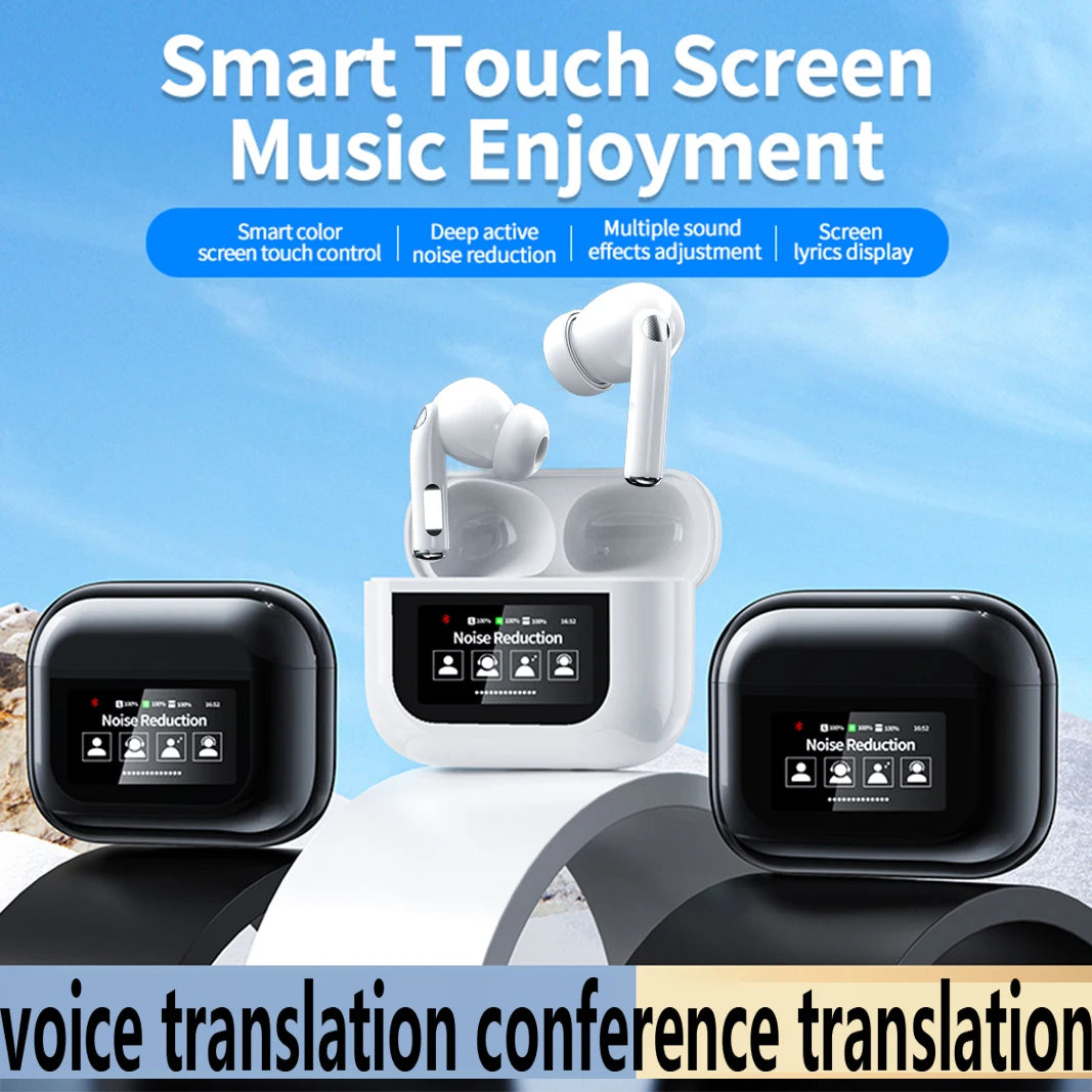 Wireless Bluetooth translation earphones for binaural noise reduction and conduction translation earphones for simultaneous tran