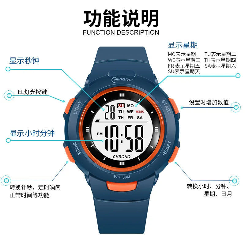 Kids Watches Fashion Luminous Waterproof Alarm Clock | Smart Watches for Boys and Girls | Student Electronic Watch Gift