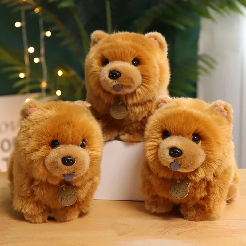 1pc 30cm Kawaii Fluffy Chow Chow Plush Toy | Cute Lifelike Puppy Dog Doll Soft Toys | Birthday Gifts For Boy Girls | Alo Trendy