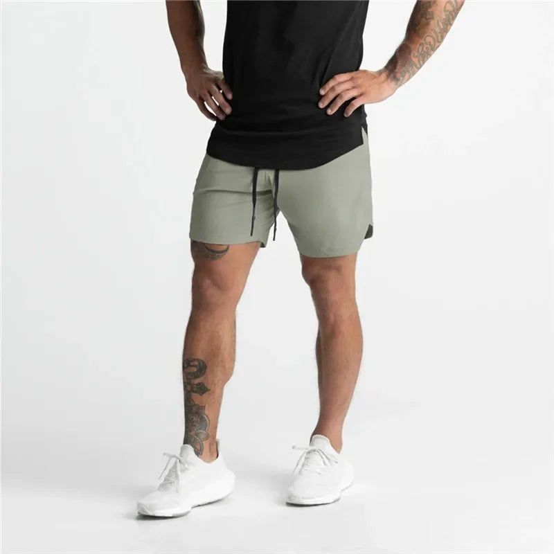 Men Running Bodybuilding Shorts | Summer Gym Workout Quick-Dry Breathable Sportswear | Multi-Pocket Jogger Shorts for Men