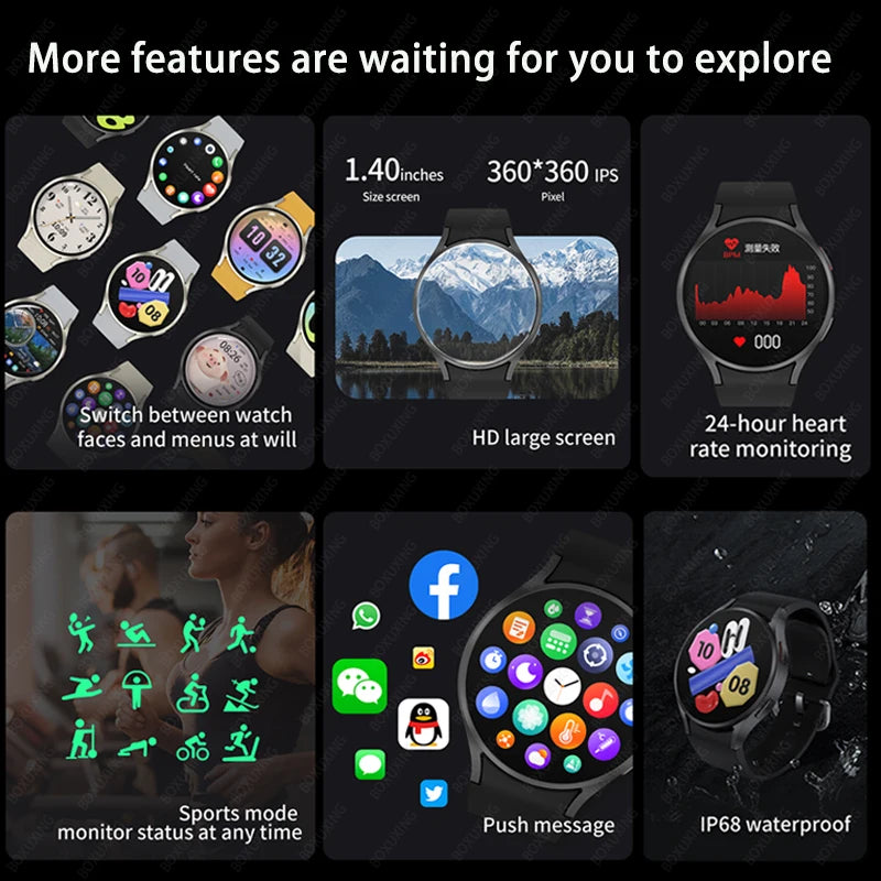 New For Samsung Galaxy Watch 6 Classic Smart Watch | Men & Women Custom Dial | HD AMOLED | Voice Call | NFC | GPS Tracker | Sport Watches