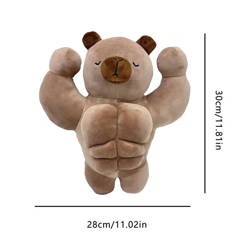 Capybara Muscle Man Plush Simulation Capibara | Fluffy Plushy Toy Internet Celebrity Cute Soft Stuffed Animals Doll Kid Gift | Alo Trendy