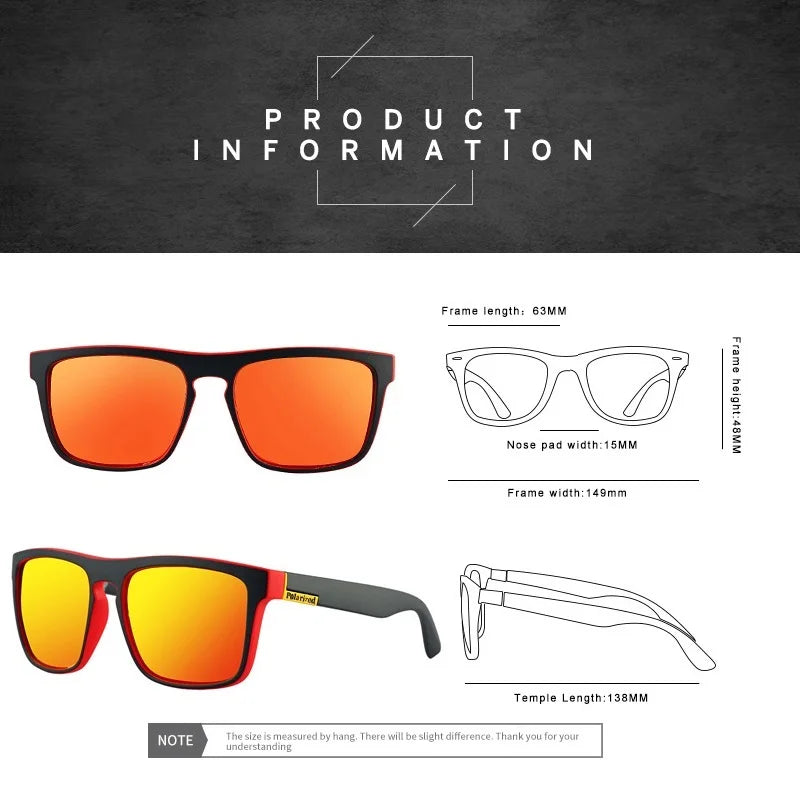 Fashion Square Vintage Polarized Sunglasses Men Women | Retro Driving Fishing Luxury Brand Designer Sun Glasses UV400 Eyewear | Alo Trendy