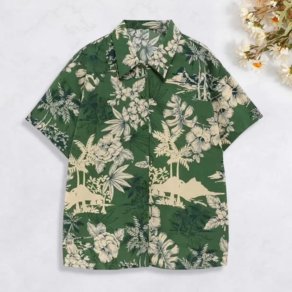 Hawaiian Shirt | Trendy Lightweight Summer Shirt | Coconut Tree Printed Casual Hawaiian Shirt | Streetwear Fashion for Men