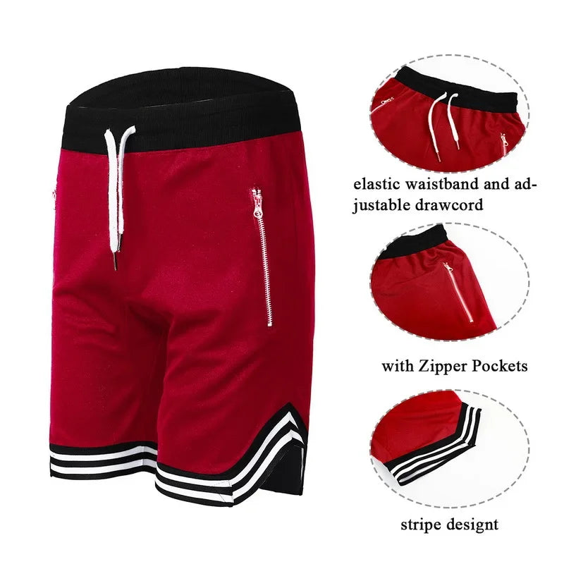 Men's Fitness Joggers | Casual Breathable Short Sports Basketball Shorts | Mesh Quick Dry Gym Shorts for Male Pants Summer