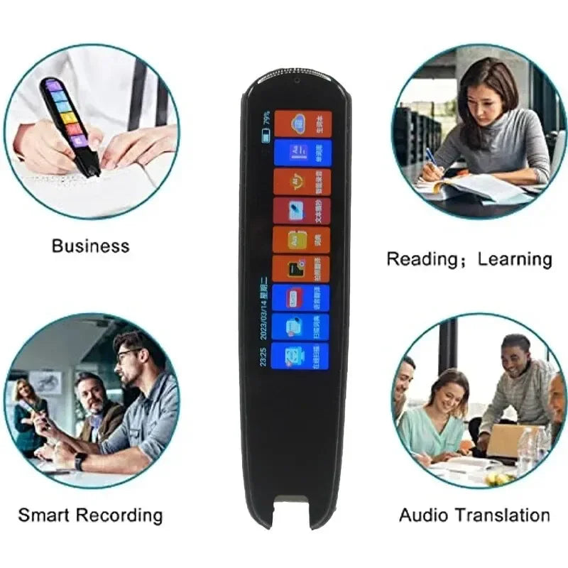 Smart AI Scan Pen with BT Translator | Voice and Photo Translation in 134 Languages | 3.38-Inch Touch Screen with Offline and Record Features