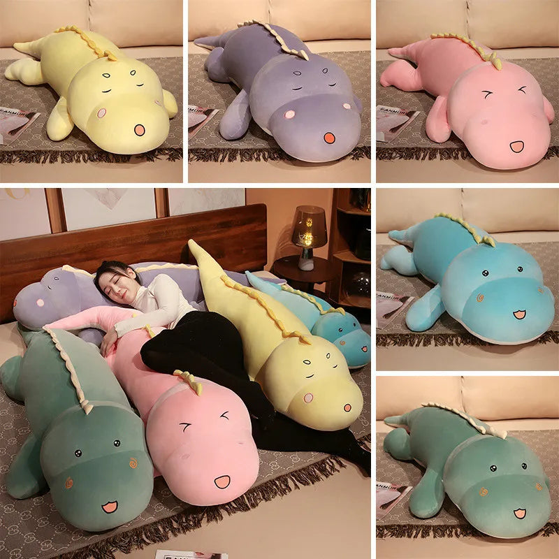 80/120CM Big Kawai Cartoon Animal Plush Toys Soft Cotton Dinosaur Pillows Beautiful Bed Decorations Birthday Gifts | Alo Trendy