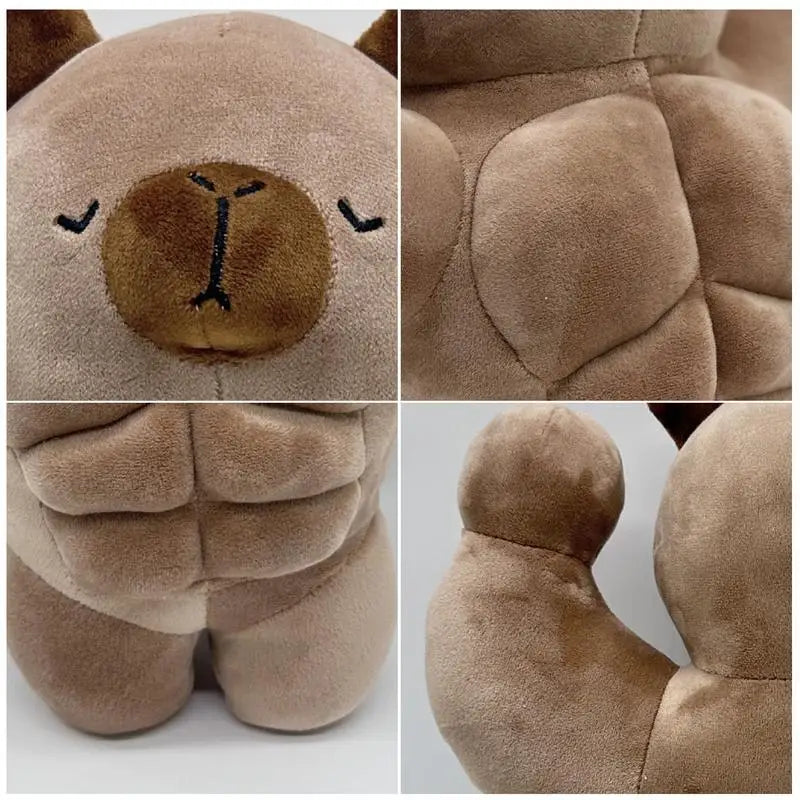 Capybara Muscle Man Plush Simulation Capibara | Fluffy Plushy Toy Internet Celebrity Cute Soft Stuffed Animals Doll Kid Gift | Alo Trendy