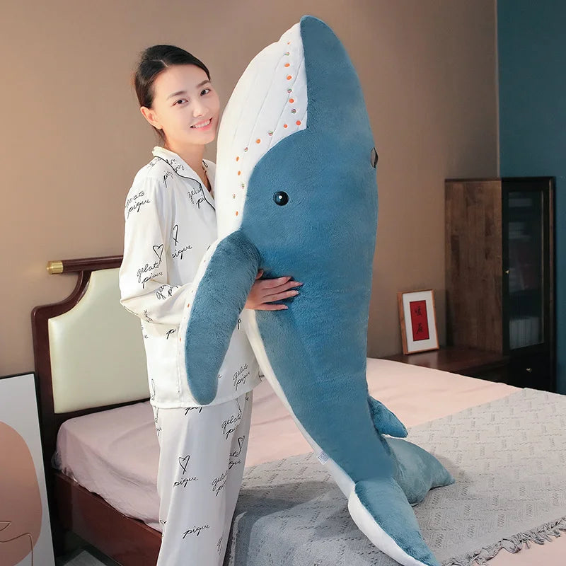 Cartoon Shark Whale Plush Toy Children Doll 100CM | Kawaii Christmas Gift Sea Animal Fish Pillow Kids Stuffed Toys Room Decoration | Alo Trendy