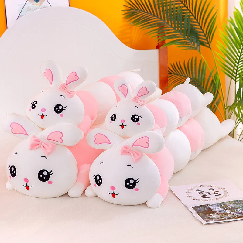 130cm Cute Soft Caterpillar Rabbit Plush Toys | Office Nap Stuffed Animal Pillow | Home Comfort Cushion Christmas Gift Doll Kids | Alo Trendy