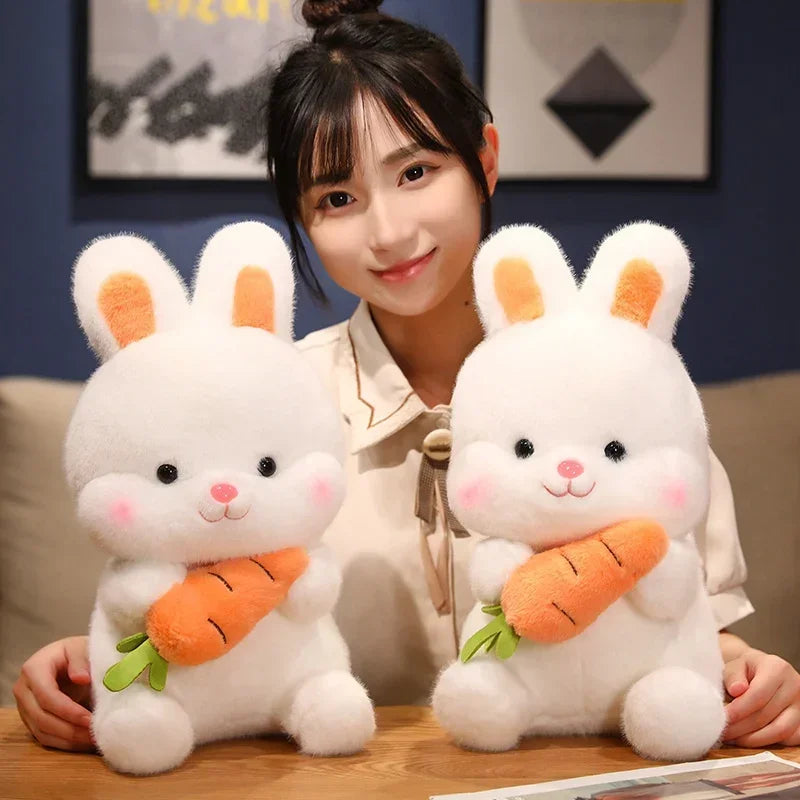 Kawaii Carrot Rabbit Plush Toys | Adorable Bunny Dolls | Stuffed Pillow | Soft Animal Cushion | Girls Kids Birthday Christmas Gifts