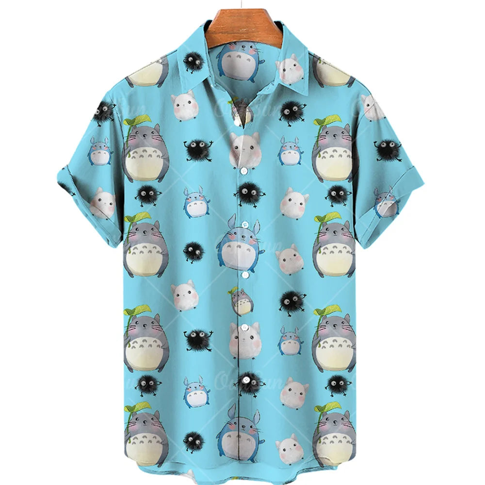 Duck 3D Print Summer Beach Shirt for Men | Floral Fashion Hawaiian Casual Short Sleeve | Single-Breasted Imported Streetwear Clothing