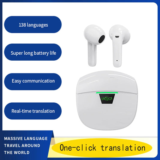 NEW Multi-Language Translation Headphones | Bluetooth Instant Smart Voice Translator with Wireless Music Earphones