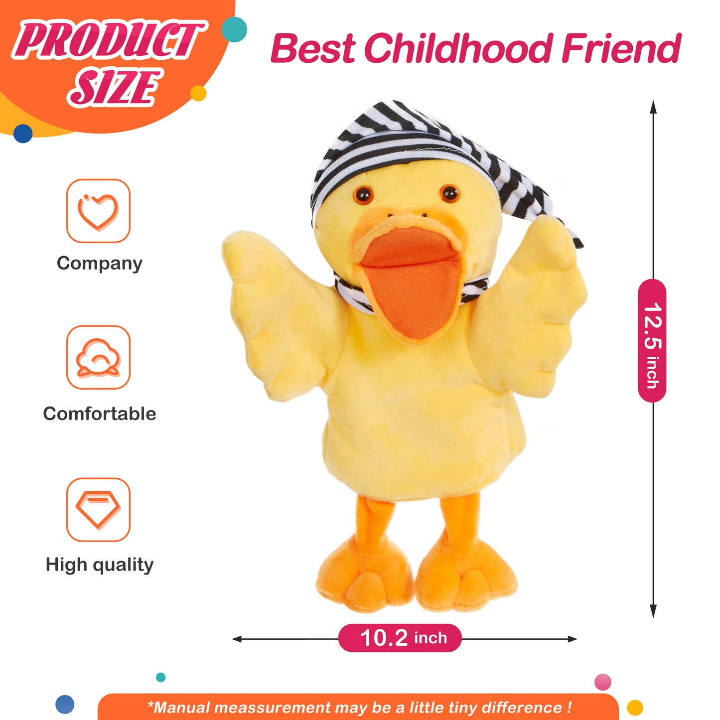 Cute Duck Hand Puppet Plush Toys | Adorable Little Bird Birthday Gift Doll | High-Quality Stuffed Animals | Educational Toy for Kids and Babies