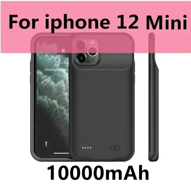 10000mAh Battery Charger Case for iPhone 14 Plus/15 Pro/12 Pro Max/11 Pro/X/XS/XR/XS Max/6/6S/7/8 Plus | High-Capacity Power Bank Case