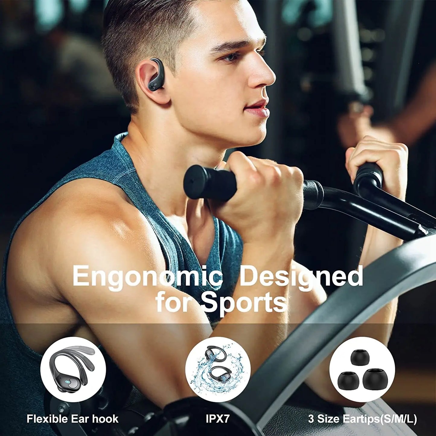 BX30 Earphones | TWS Bluetooth 5.3 Wireless Sports Headphones with LED Digital Display | HiFi Stereo Noise Reduction Earbuds with HD Mic