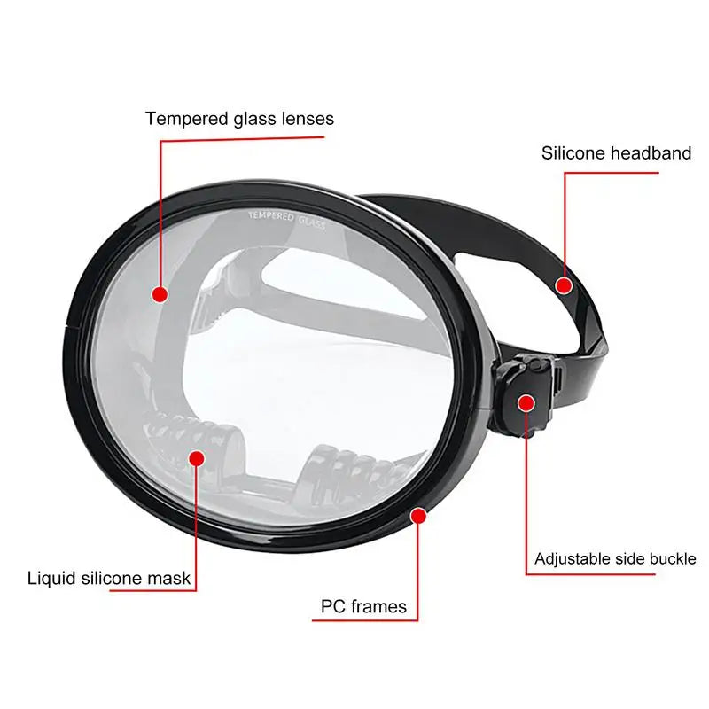 Professional HD Diving Mask | Tempered Glass Silicon Underwater Diver Masks | Fishing Men Swimming Goggles | Premium Diving Equipment