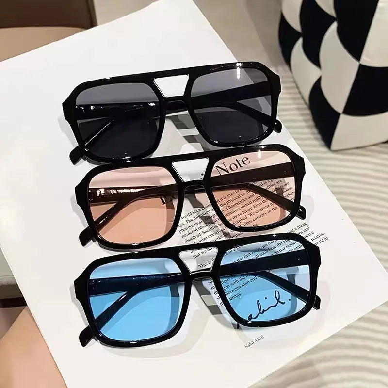 New Unisex Rectangle Vintage Sunglasses | 2024 Fashion Design Retro Sun Glasses | Female Lady Eyeglass Cat Eye Casual Goggles