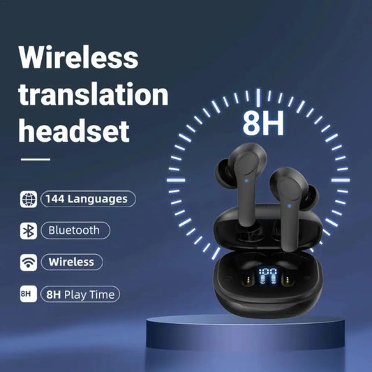 B11 Earphones Translator Device | Real-Time Voice Translation for 144 Languages | Wireless Translator Earbuds with High-Quality Sound