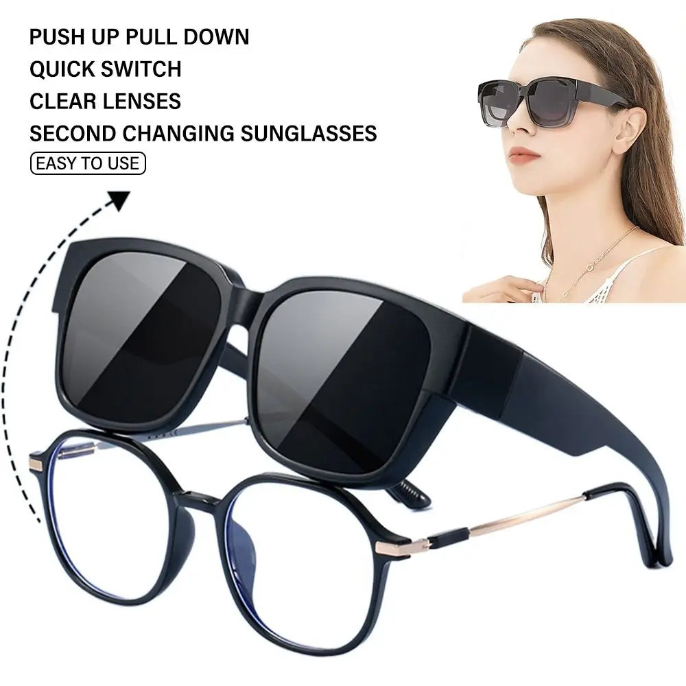 Driving Riding Wrap Around Square Shades | Fit Over Glasses Sunglasses Polarized | Alo Trendy