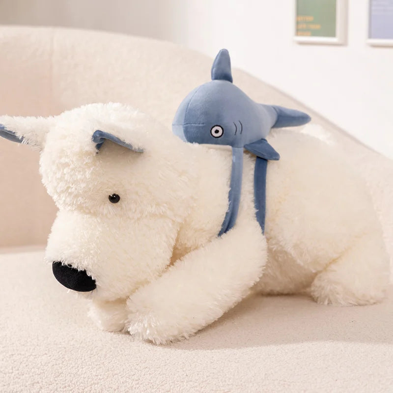 New Kawaii Creative Schnauzer Dog With Shark Bag Plush Doll Dog Puppy Toy Soft Decor Birthday Gift | Alo Trendy