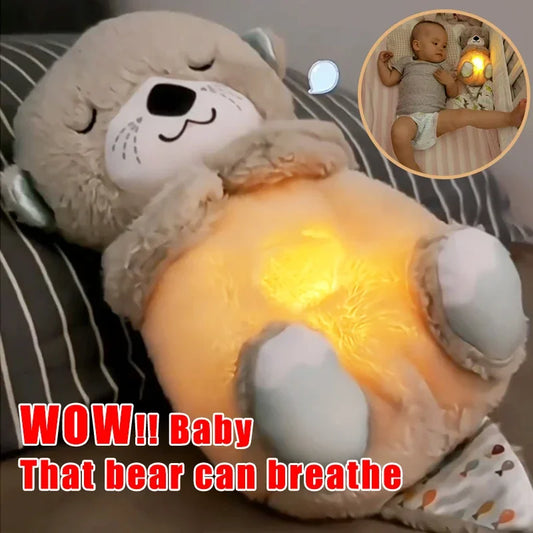 Baby Breath Baby Bear Soothes Otter Plush Toy Doll Toy Child Soothing Music Sleep Companion Sound And Light Doll Toy Gifts | Alo Trendy