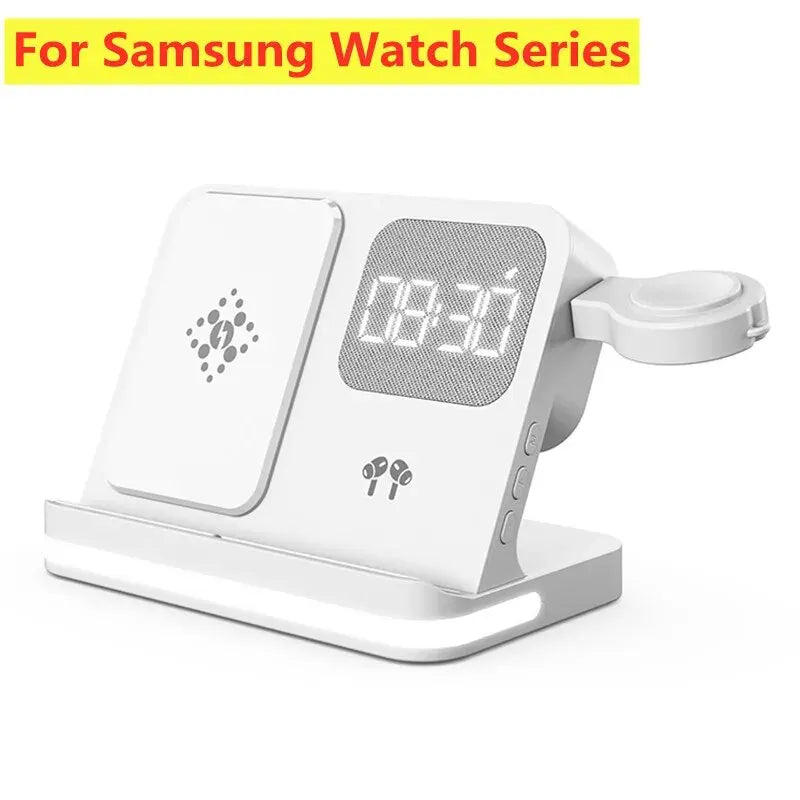 Wireless Charger Stand For iPhone 15 14 Samsung S23 S22 Ultra Fold Z Flip Galaxy Watch Active Buds Fast Charging Station Holder