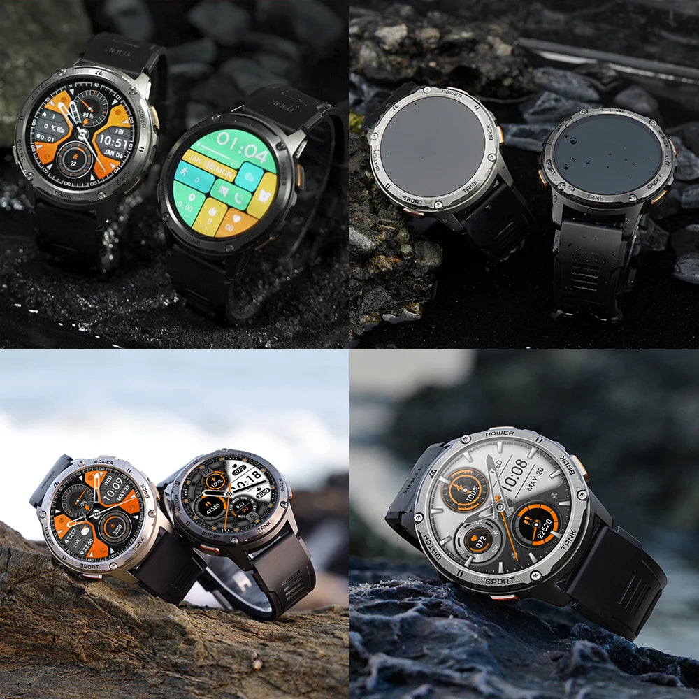 Smartwatch for Men and Women | Rugged Military Digital Electronic Bluetooth Waterproof Watch