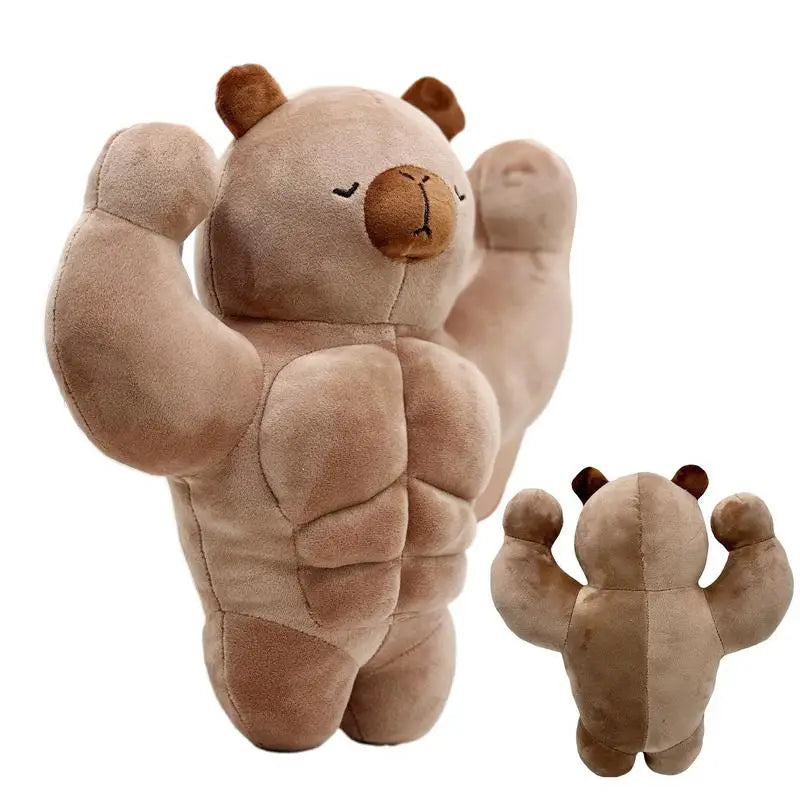 Capybara Muscle Man Plush Simulation Capibara | Fluffy Plushy Toy Internet Celebrity Cute Soft Stuffed Animals Doll Kid Gift | Alo Trendy