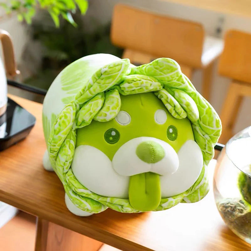 Cute Vegetable Fairy Plush Toys | Japanese Cabbage Dog Fluffy Soft Shiba Inu Pillow | Stuffed Animals Doll for Kids Baby Girls Gifts