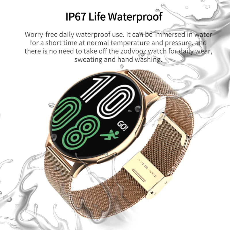 Fashion New Smart Watch | Round Smartwatch with Bluetooth Calls | Men & Women Fitness Bracelet | Custom Watch Face | Includes Gift Box