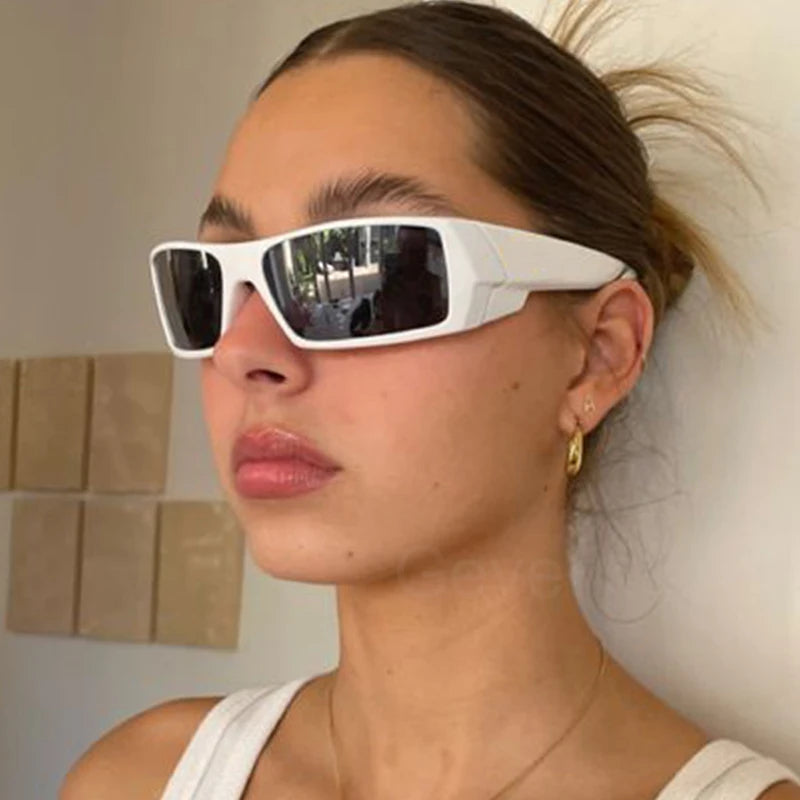 Futuristic Sports Goggle Sunglasses | Men Luxury Brand Designer Wraparound Punk Y2K Sunglasses | Women Eyewear Shades